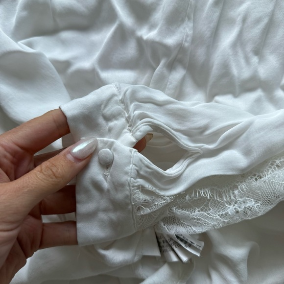 Zara White Lace Sleeve Top - Picture 7 of 7